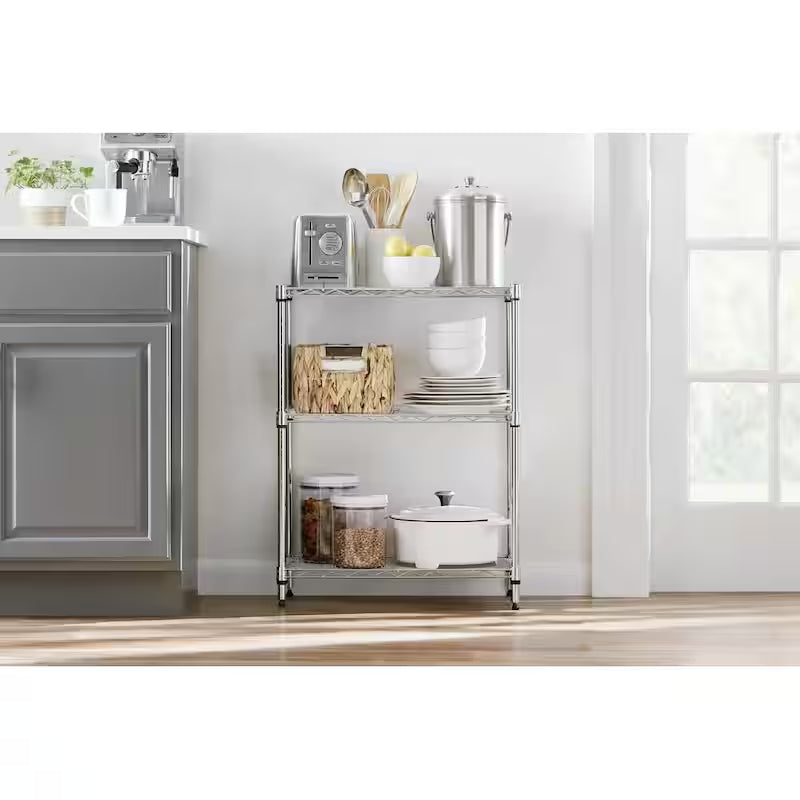 3-Tier Steel Wire Shelving Unit I55347