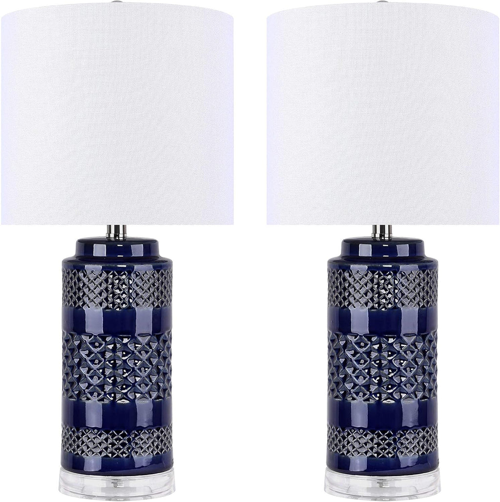 Navy Ceramic Table Lamp Set of 2 Q54560