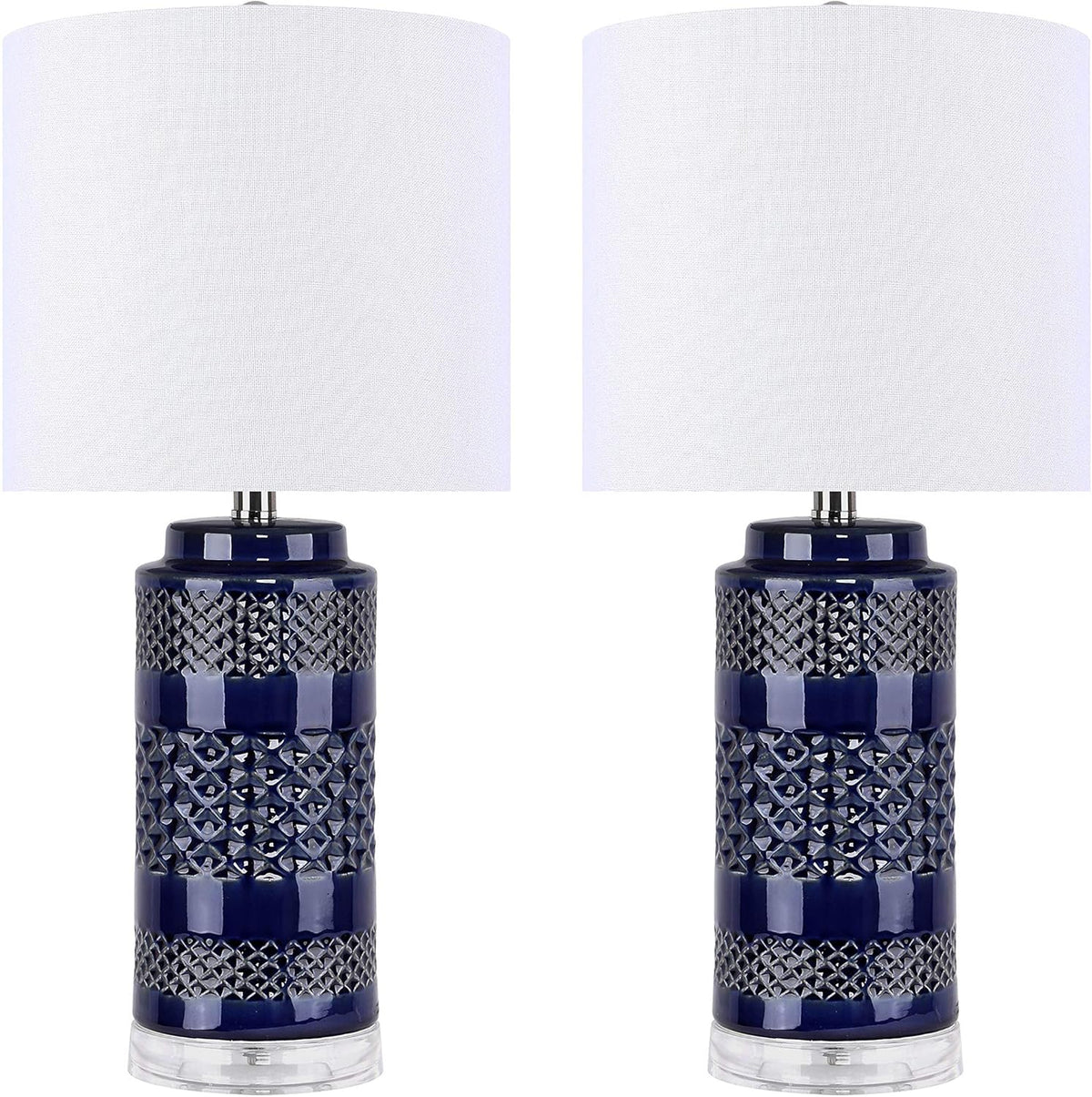 Navy Ceramic Table Lamp Set of 2 Q54560