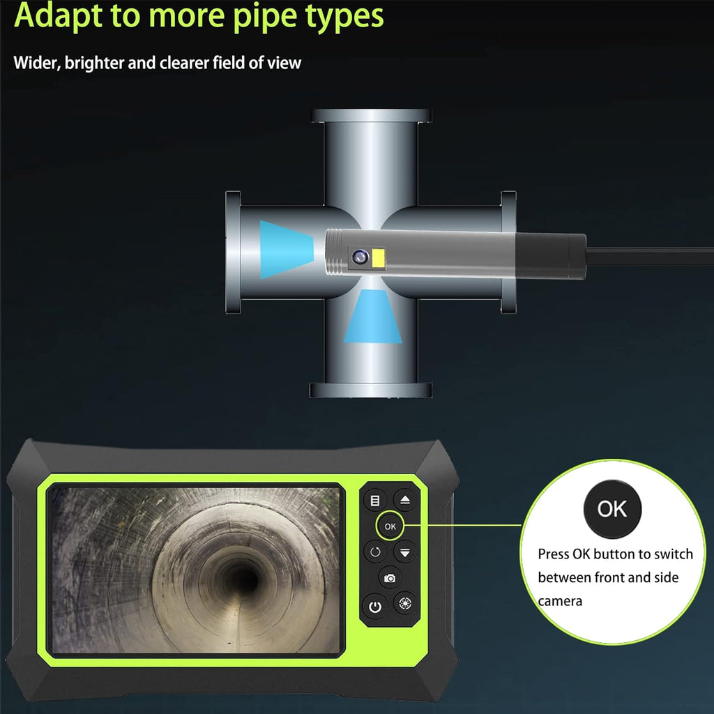 Endoscope Camera with Lights, 1080P HD Borescope Camera 4.3 Inch LCD Screen IP67 Waterproof, 3000mAh Battery, 32GB TF Card N5706