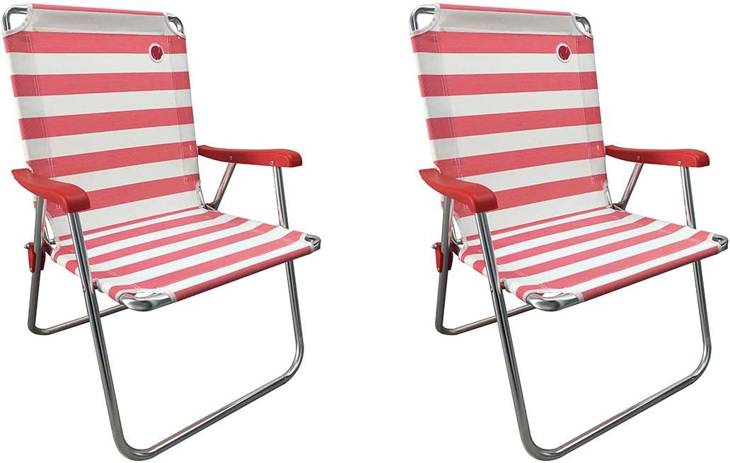 Folding Camp Chair 2 Pack Red White Y699451