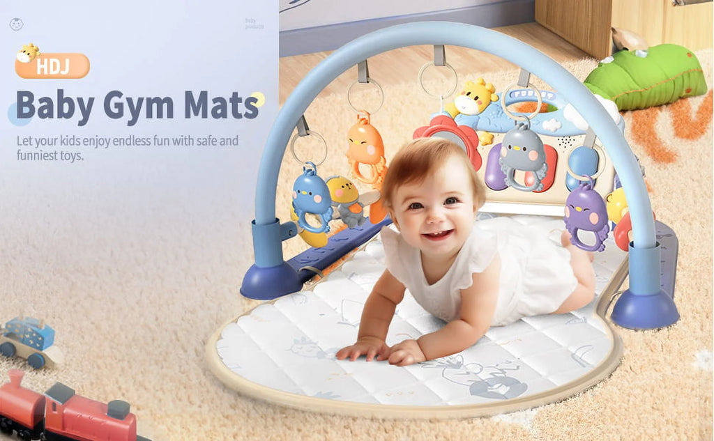 Purple Baby Gym Mat with Side Rails and Toys K49680