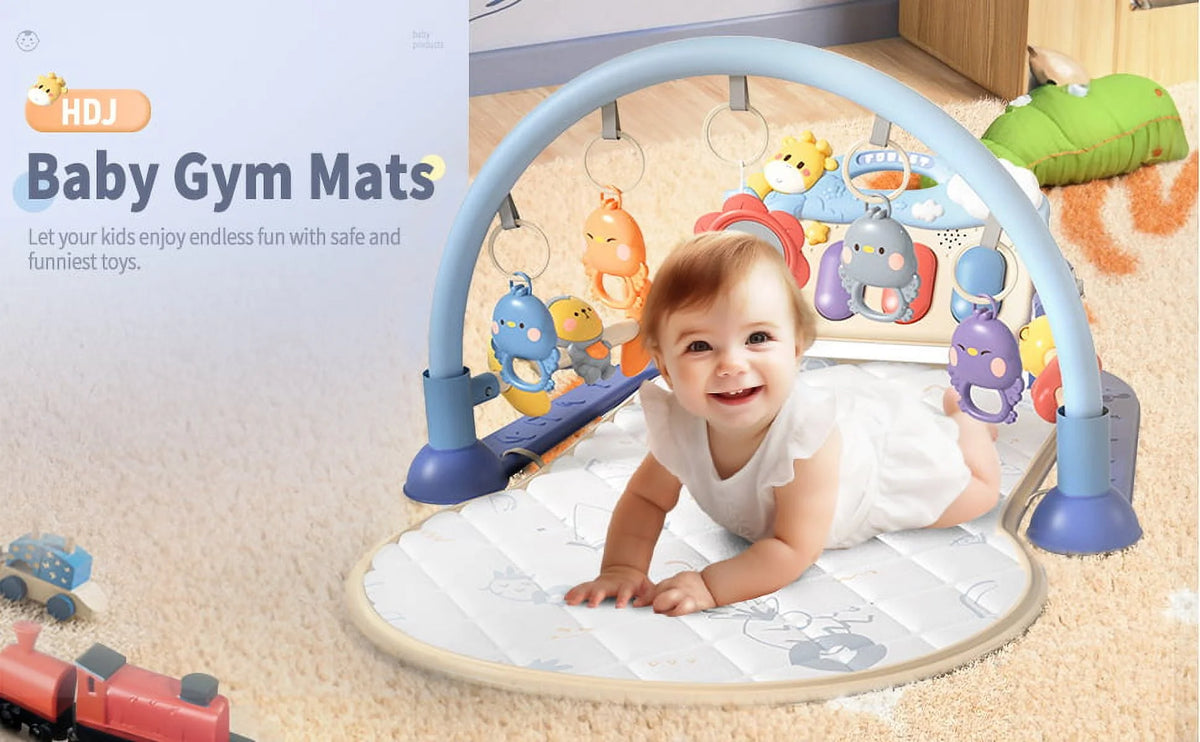 Purple Baby Gym Mat with Side Rails and Toys K49680