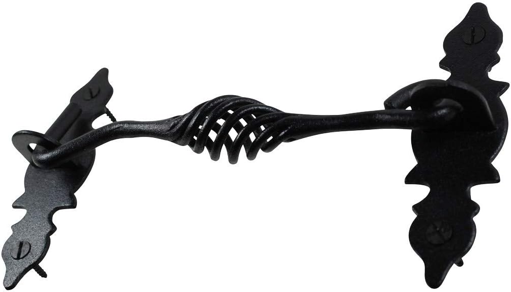 Black Wrought Iron Cabin Hook Eye Latches 6.5 Long Pack of 6 Y589