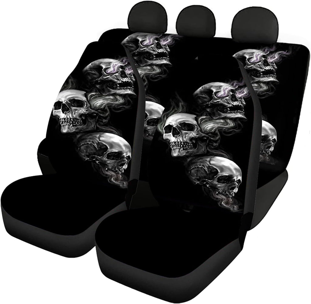 Blue Butterfly Floral Moon Pattern Car Seat Covers Pack of 2 D4496