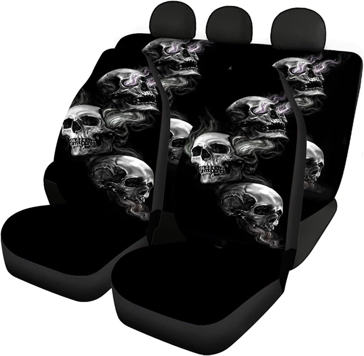 Blue Butterfly Floral Moon Pattern Car Seat Covers Pack of 2 D4496