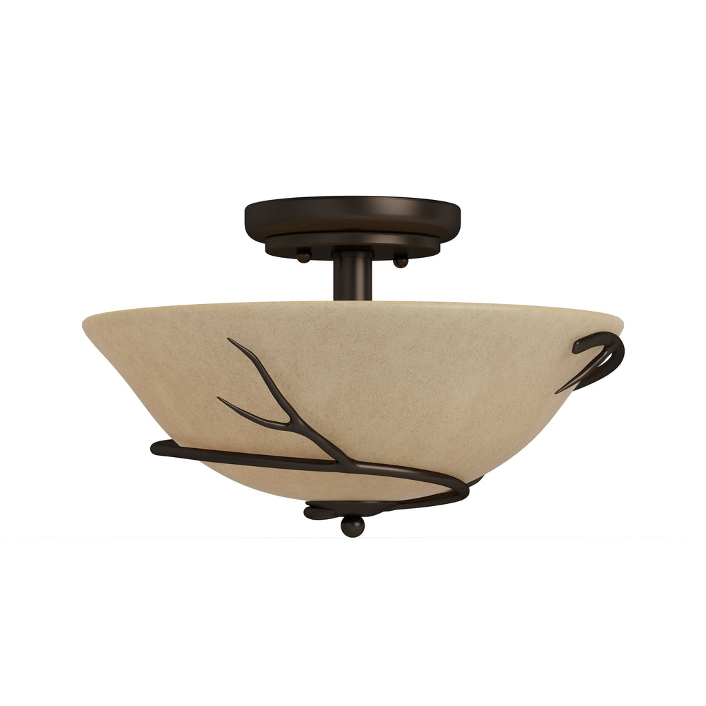 Blackened Bronze 2-Light Flush Mount L1304