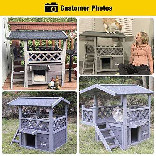 Outdoor Indoor Cat House with Escape Door G3490