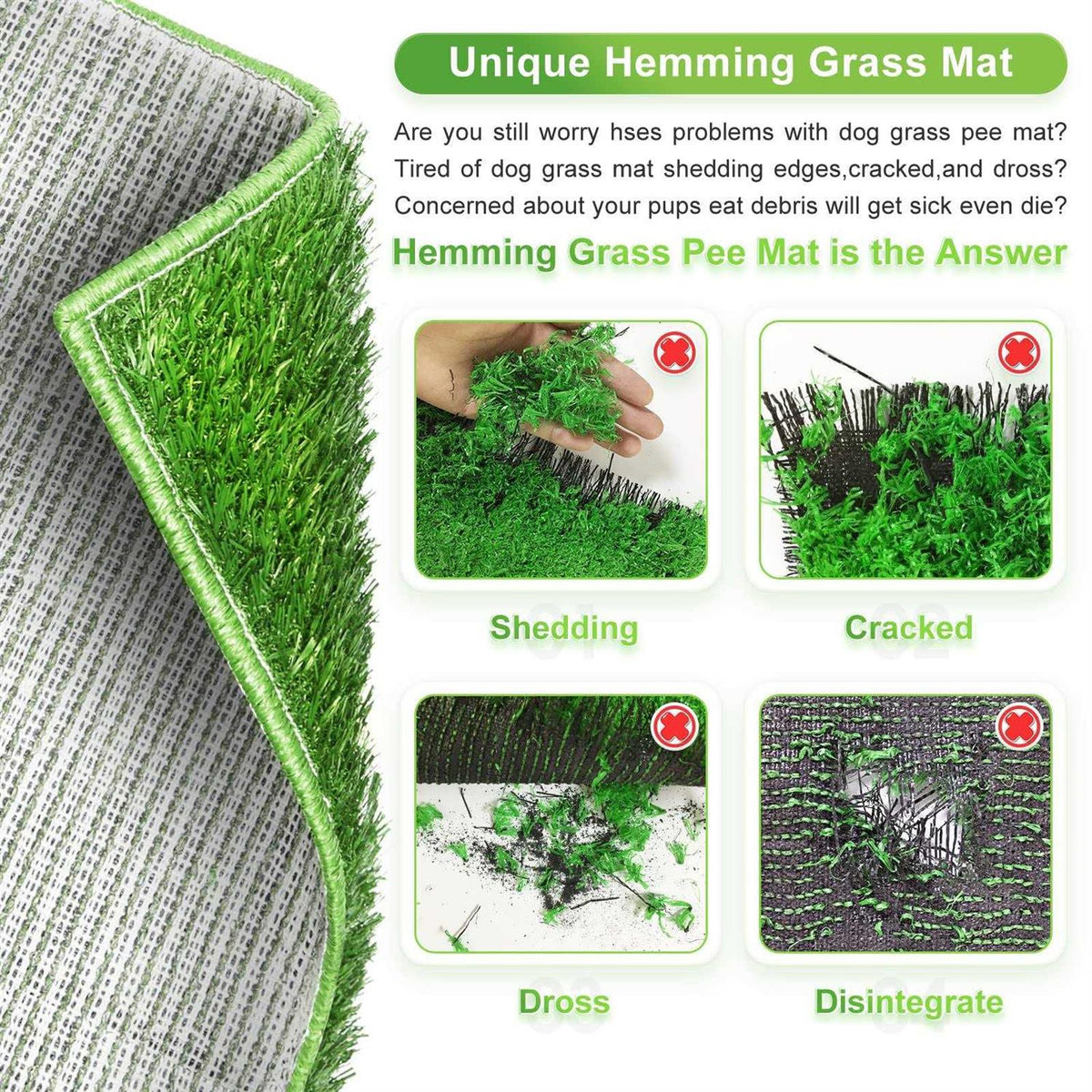 Dog Potty with Tray Large 30”x20” Artificial Grass Patch B399021
