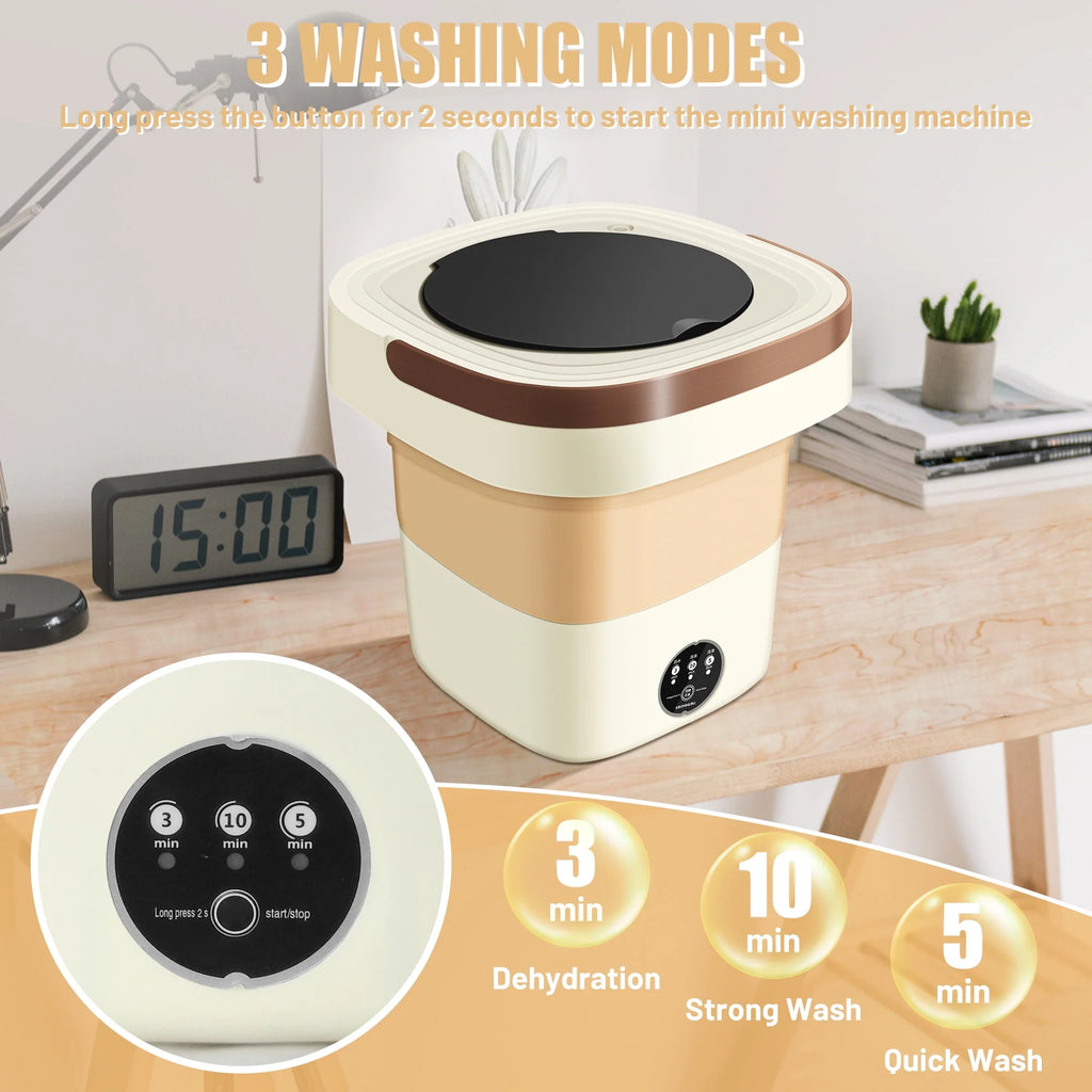 9L Portable Foldable Mini Washing Machine and Dryer Combo S195