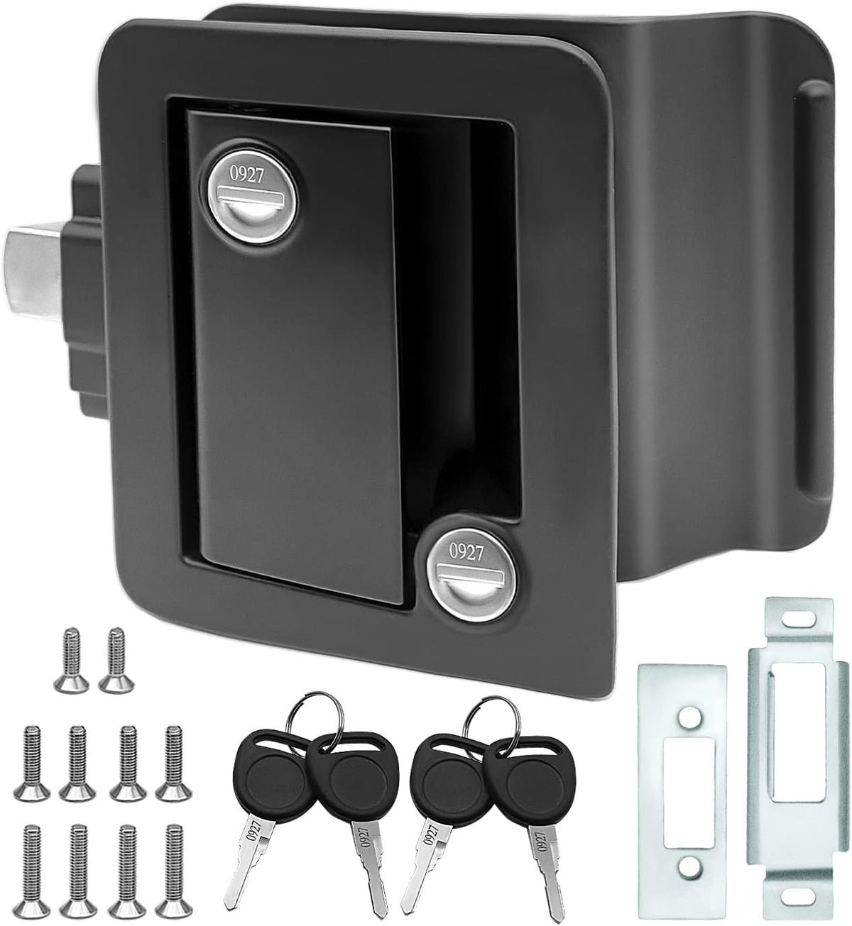 Metal RV Door Latch with 4 Keys 2 Pack G38621