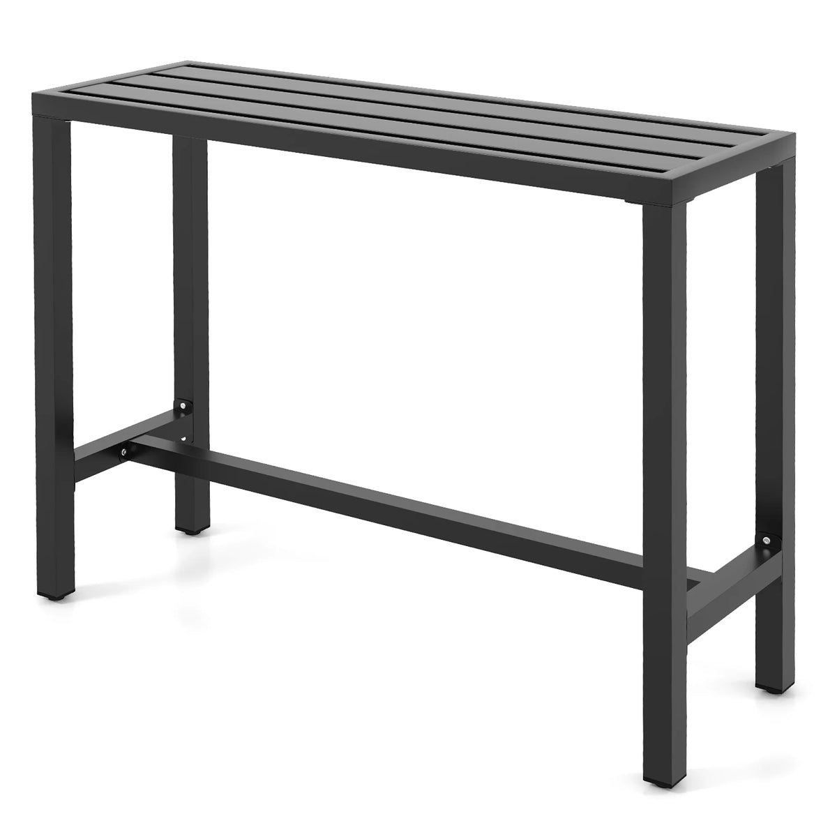 Outdoor Metal Bar Table 55'' Patio Counter Height Dining Table Black P708139
