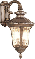 Outdoor Wall Lantern with Amber Water Glass Shades Y8359
