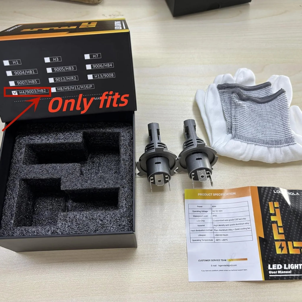 H4 LED Headlight Bulbs 6500K Cool White Pack of 2 N59435