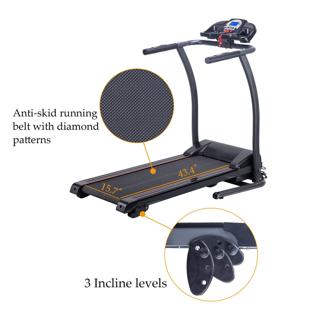 Foldable Incline Motorized Treadmill X276