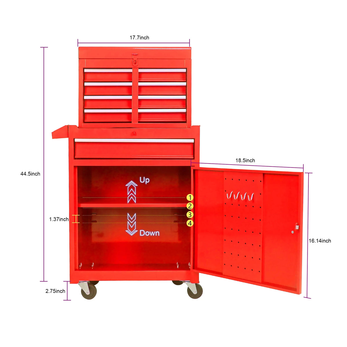 Black 5 Drawer Rolling Tool Chest with Locking System Z6243