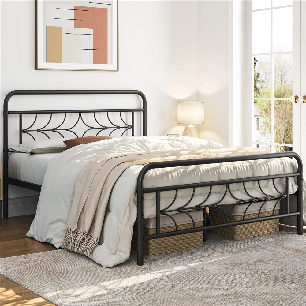 Queen Black Metal Bed D37693