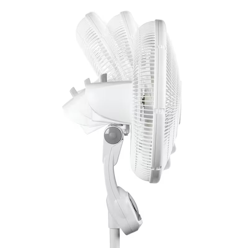 16 in. 3 Speed Oscillating Pedestal Fan with Remote Control in White L8399