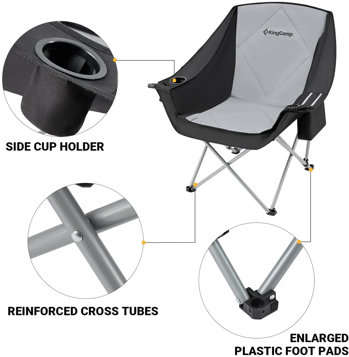 Oversized Folding Camping Chair Black G351091