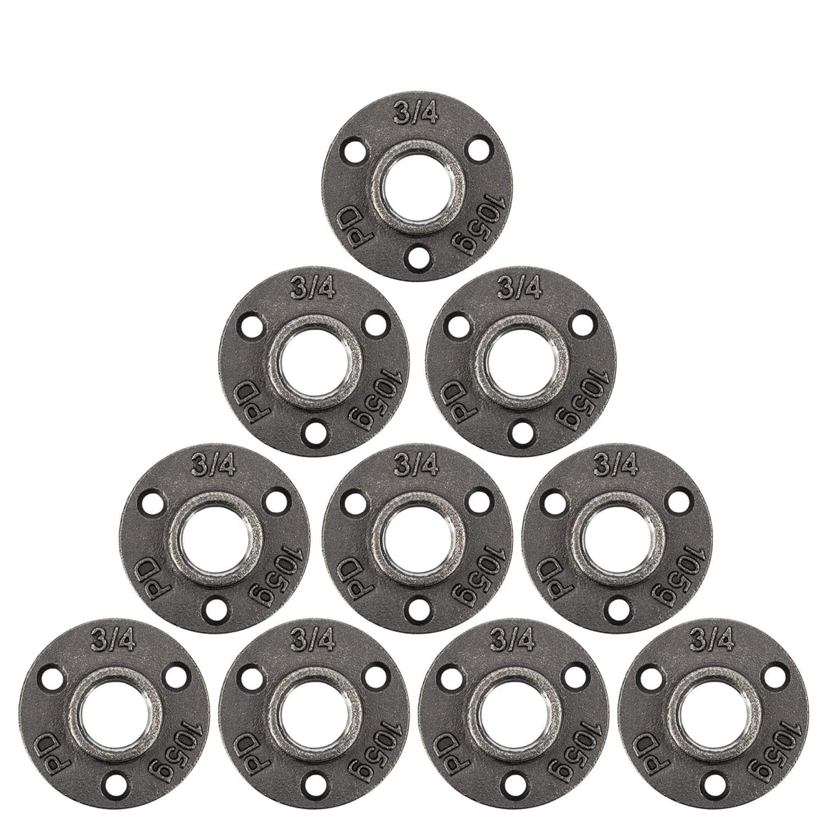 1 Inch Black Malleable Cast Iron Floor Flange 10 Pack B912