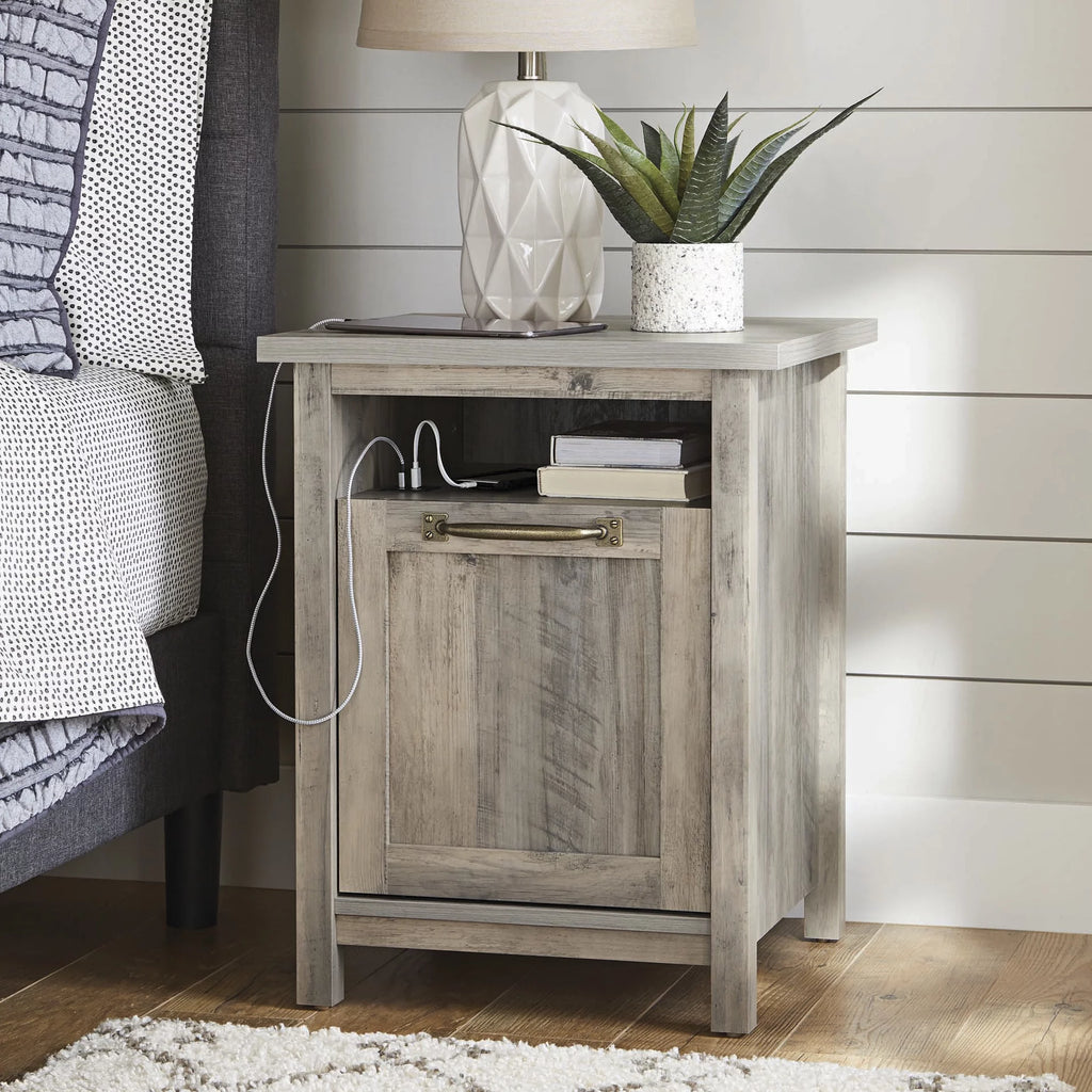 Rustic White Finish Nightstand N857547