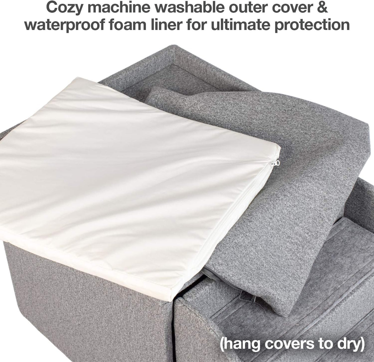 Foldaway Pet Stairs and Storage Ottoman 18x18x18” P2632