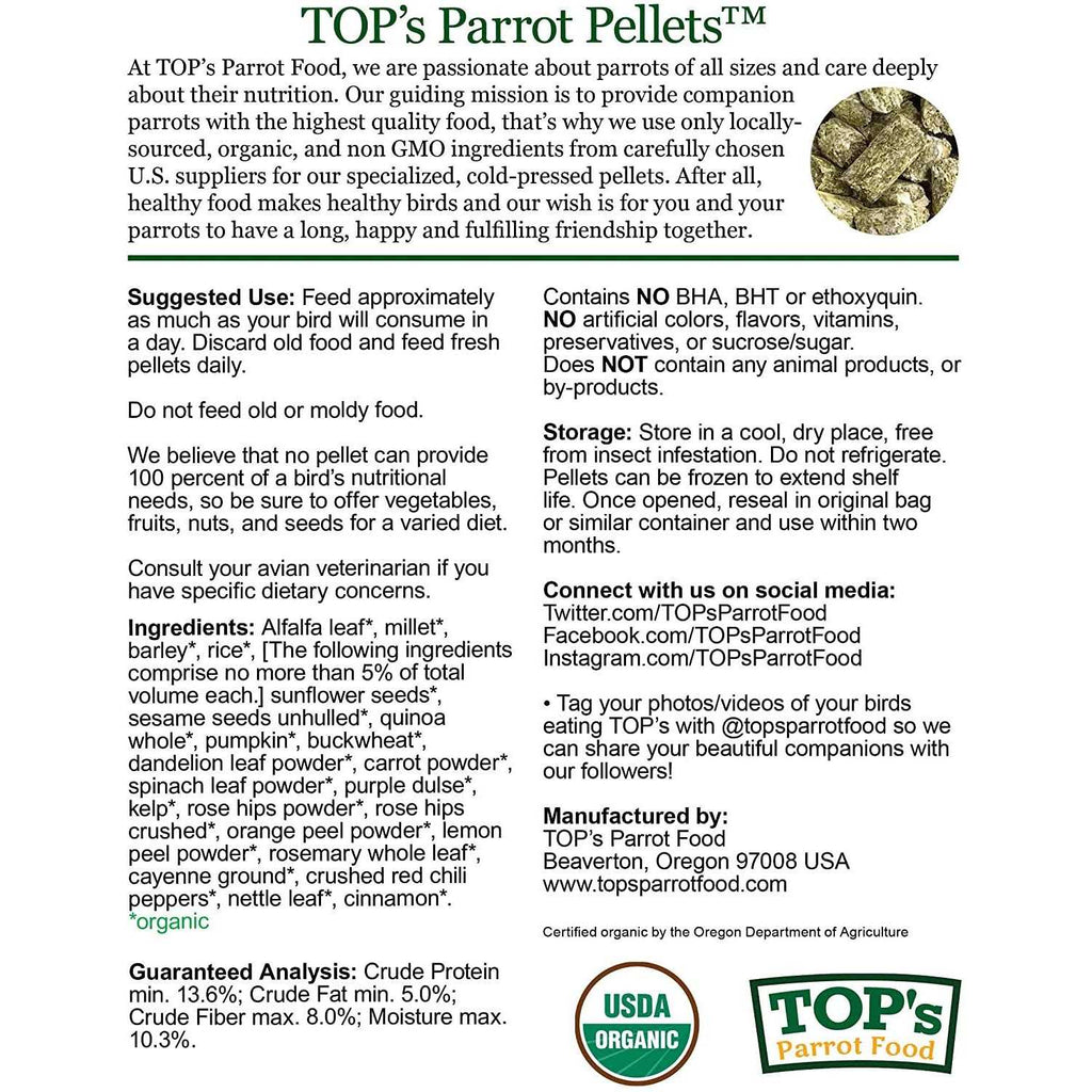 Organic Small Pellets Parrot Food G515057