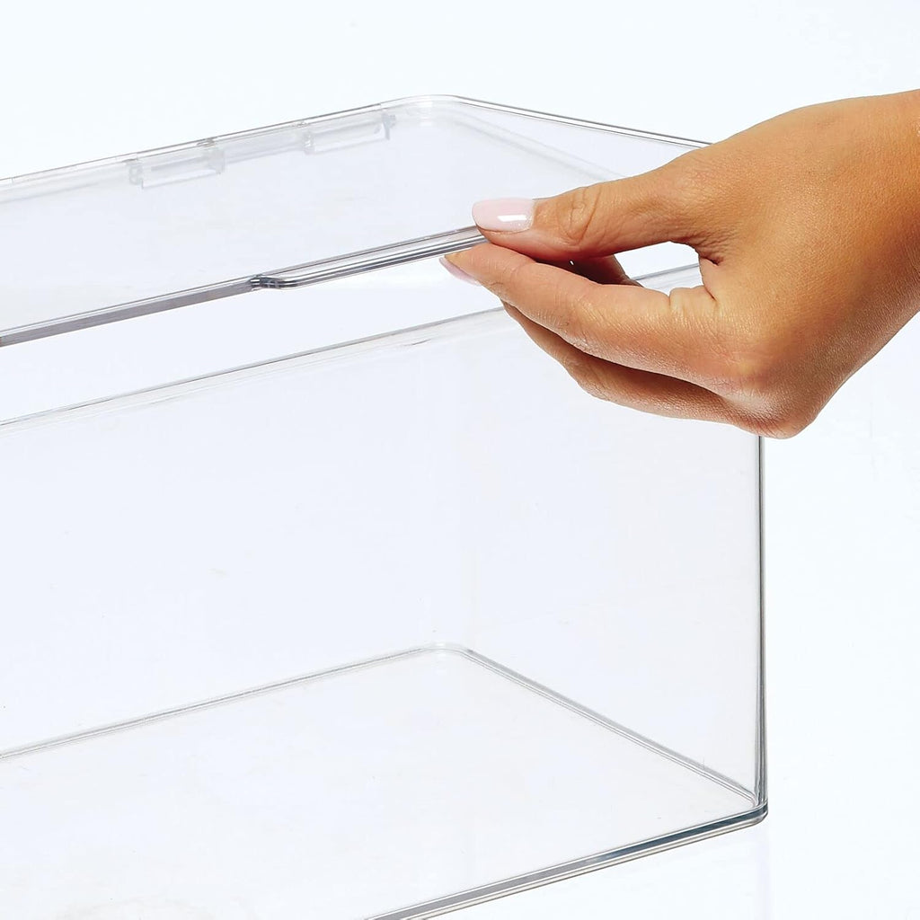 Clear 8 Pack Stackable Plastic Storage Bin with Lid F735264