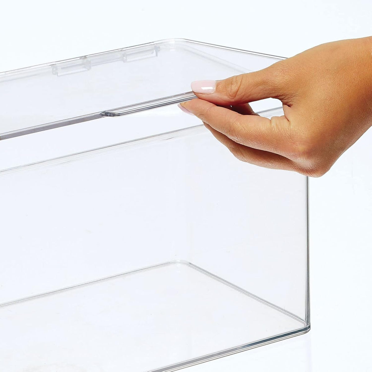 Clear 8 Pack Stackable Plastic Storage Bin with Lid F735264