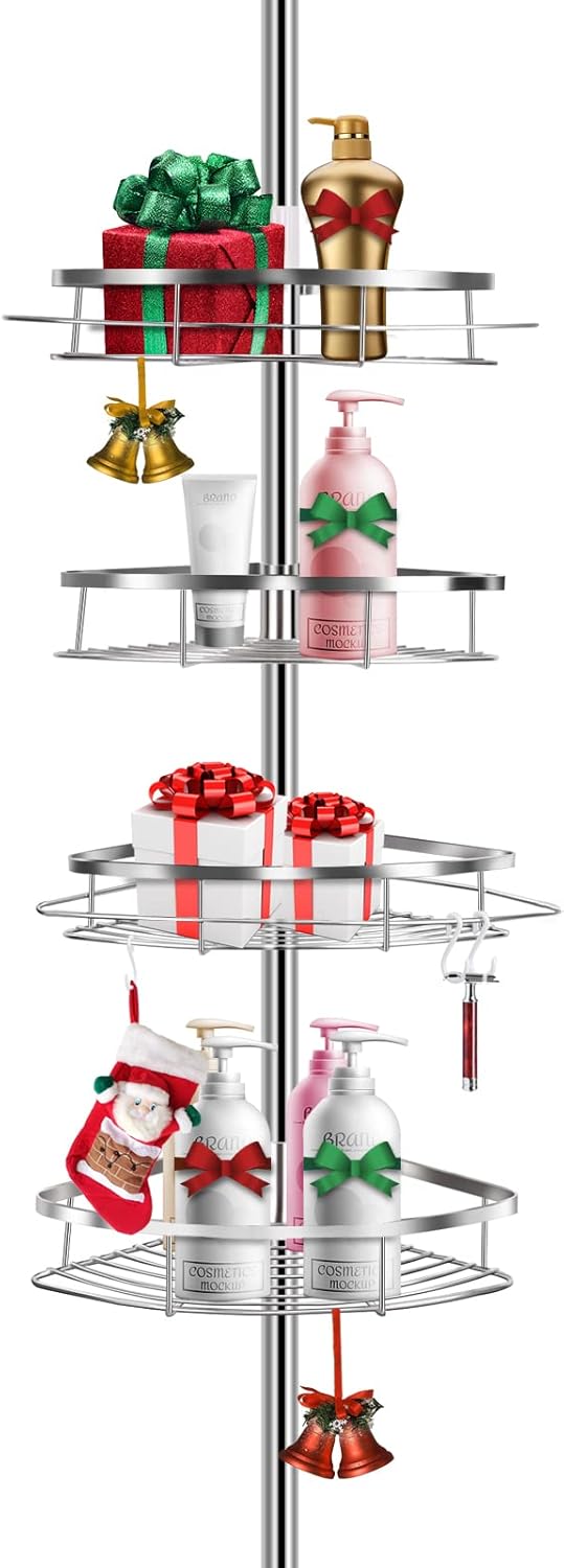 Rustproof 304 Stainless Steel 4 Tier Adjustable Shower Shelf P211