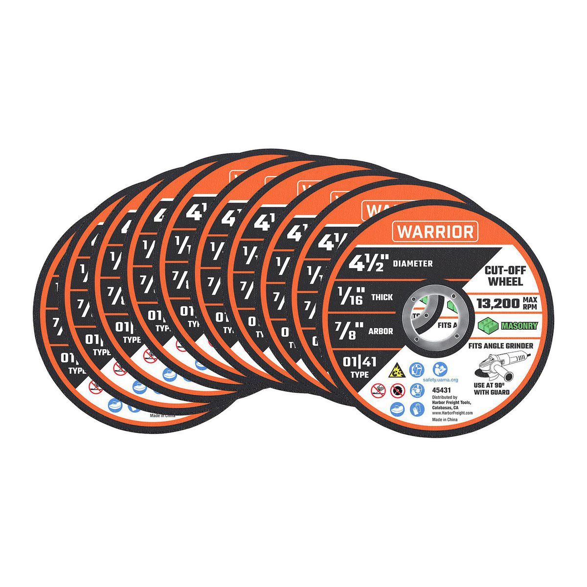 4-1/2 in. x 1/16 in. x 7/8 in. Masonry Cut-Off Wheel, 10-Pack S491581