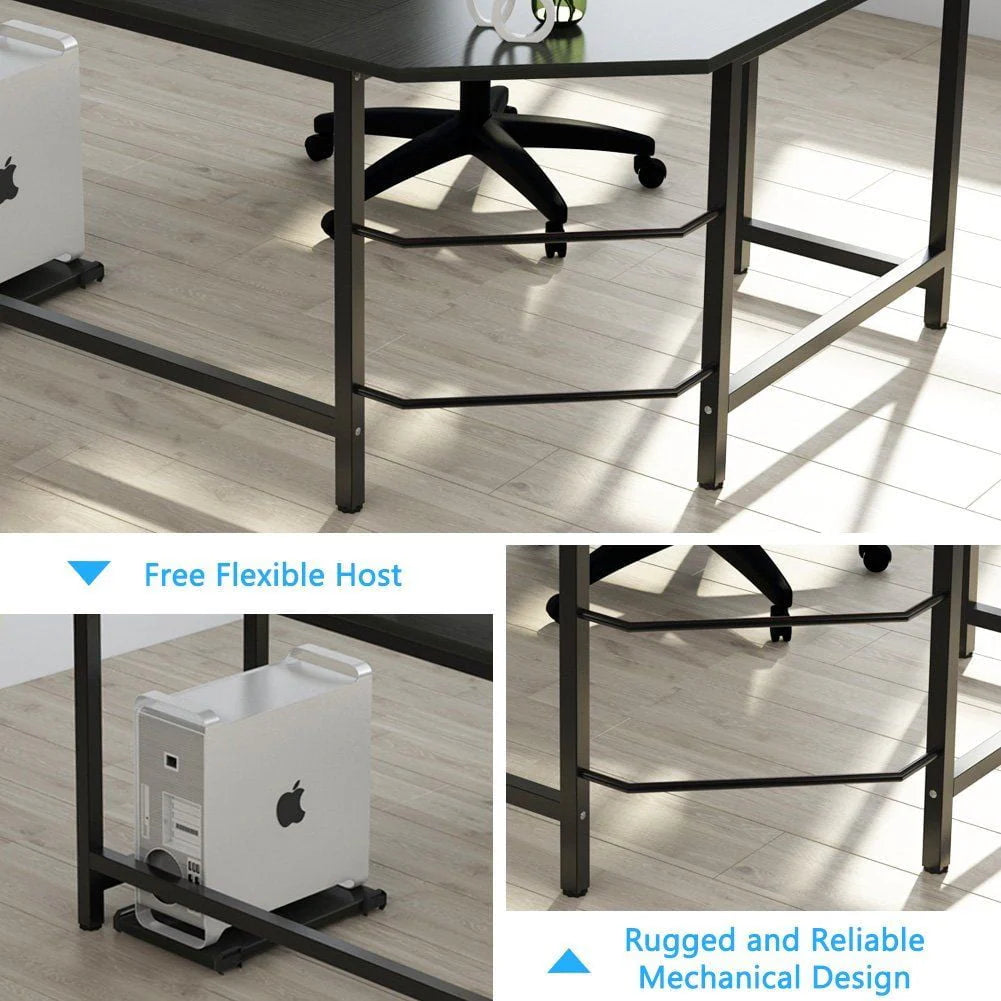 Black L-Shaped Computer Desk I48312