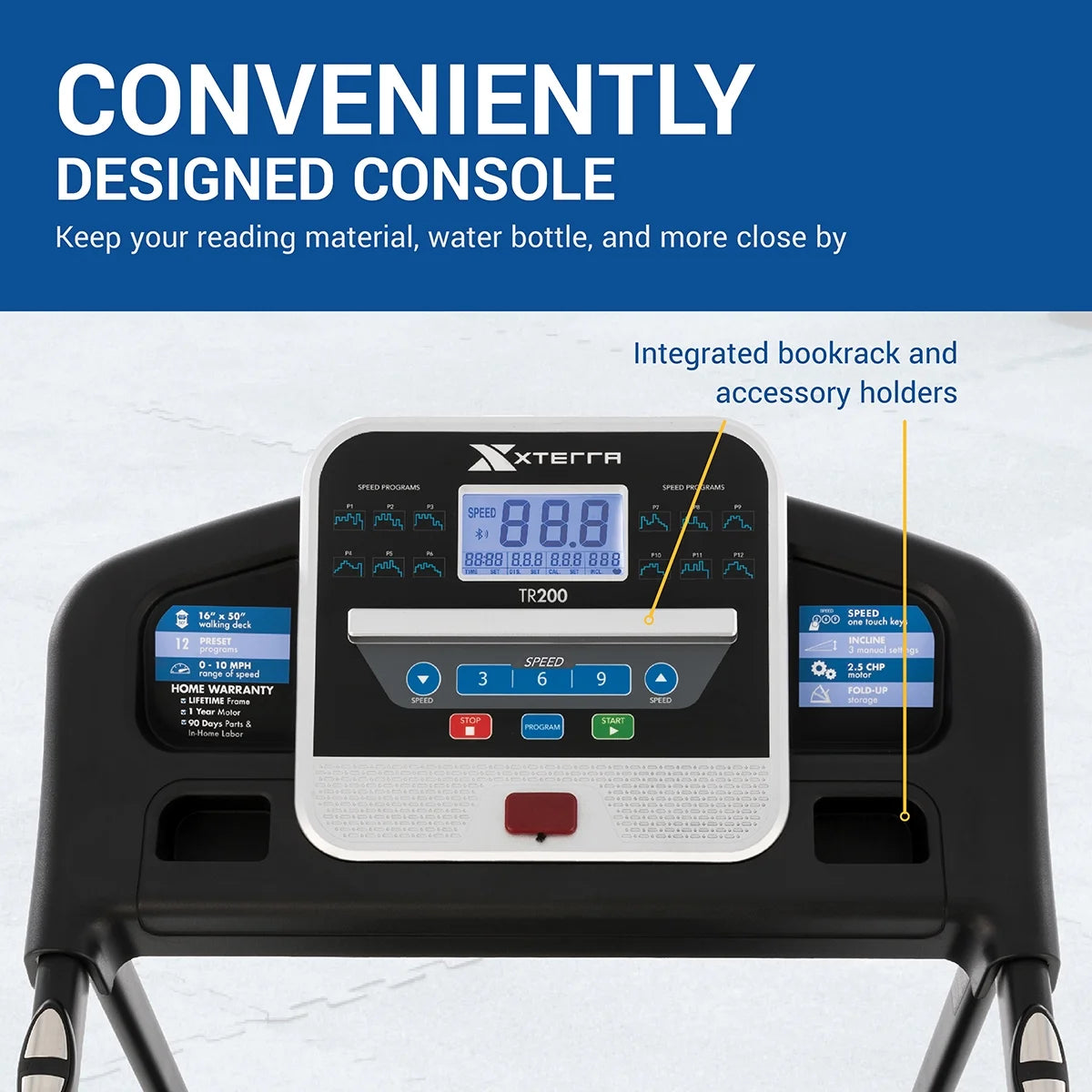 Folding Treadmill with Cushioned Deck and LCD Display U9407