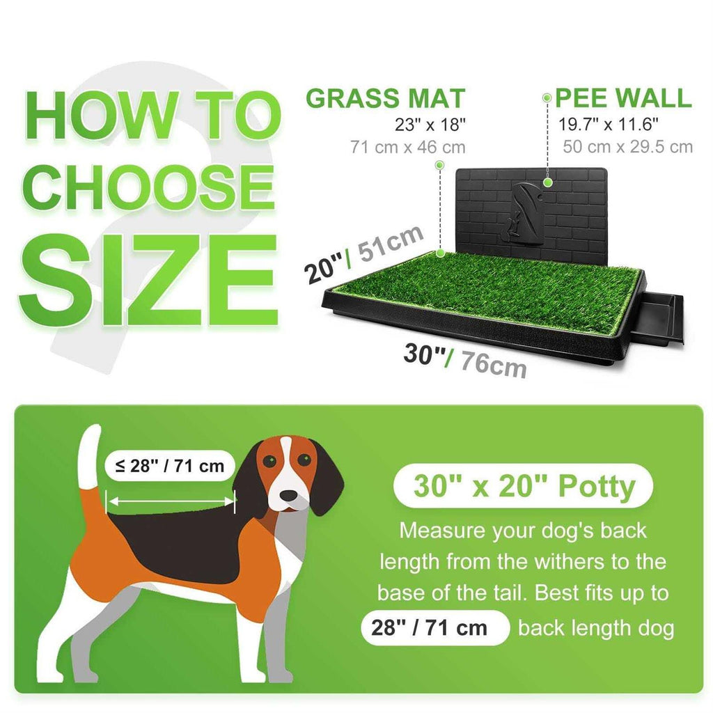 Dog Potty with Tray Large 30”x20” Artificial Grass Patch B399021