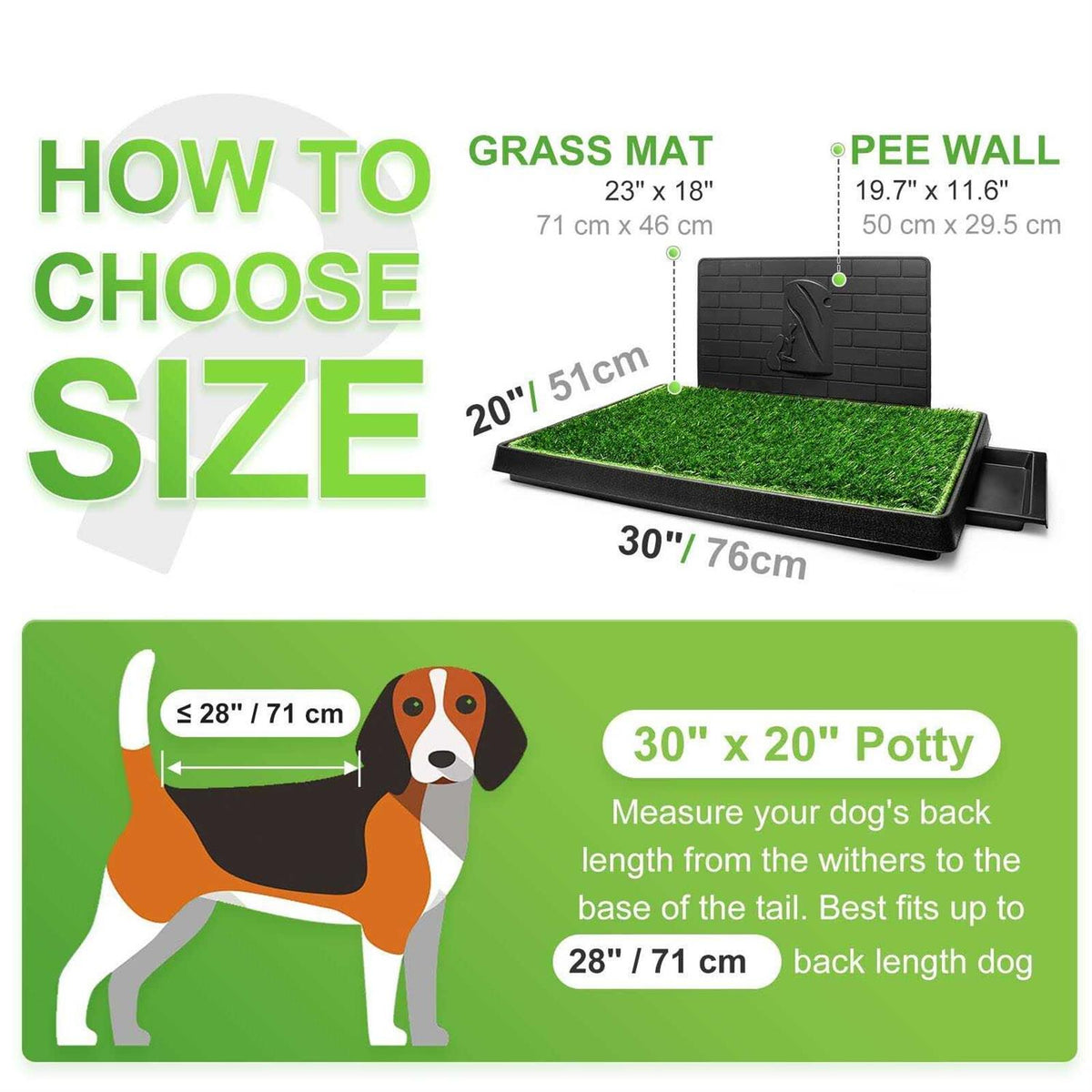 Dog Potty with Tray Large 30”x20” Artificial Grass Patch B399021