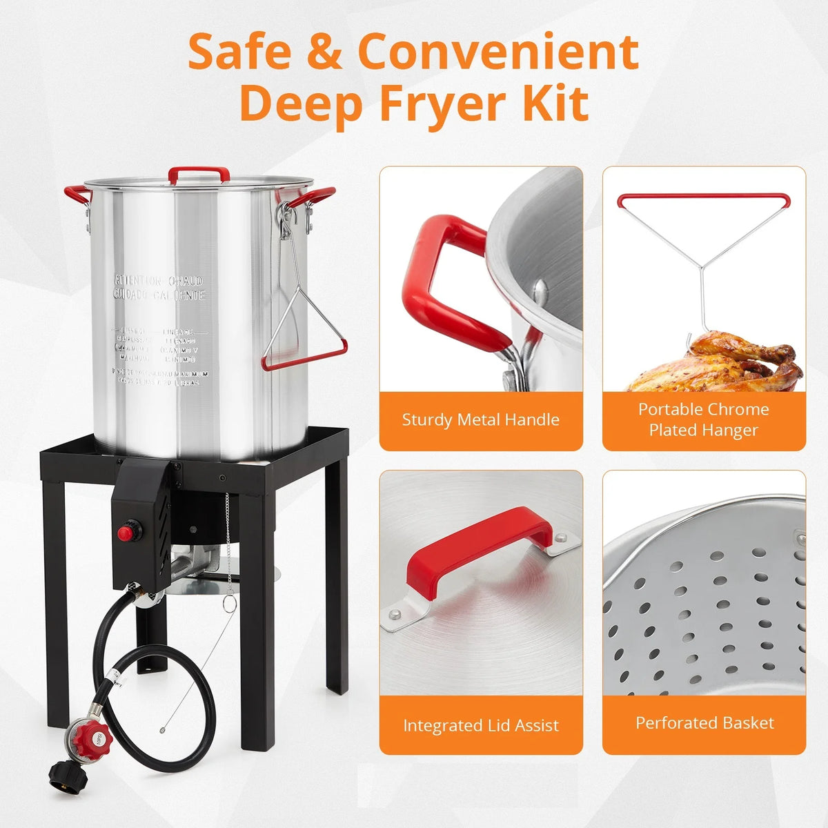30-Quart Propane Outdoor Turkey Fryer Kit Aluminum Boiler Steamer I11734