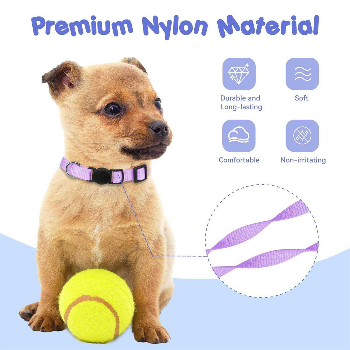 Soft Nylon Adjustable Breakaway Puppy ID Collar H2523