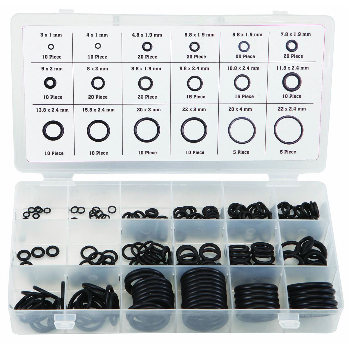 Nitrile O-Ring Assortment, 225 Piece R435