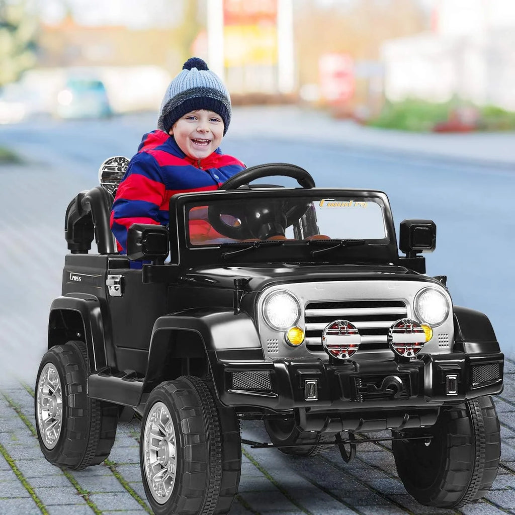 12V Kids Ride On Truck with LED Lights Green Q87682