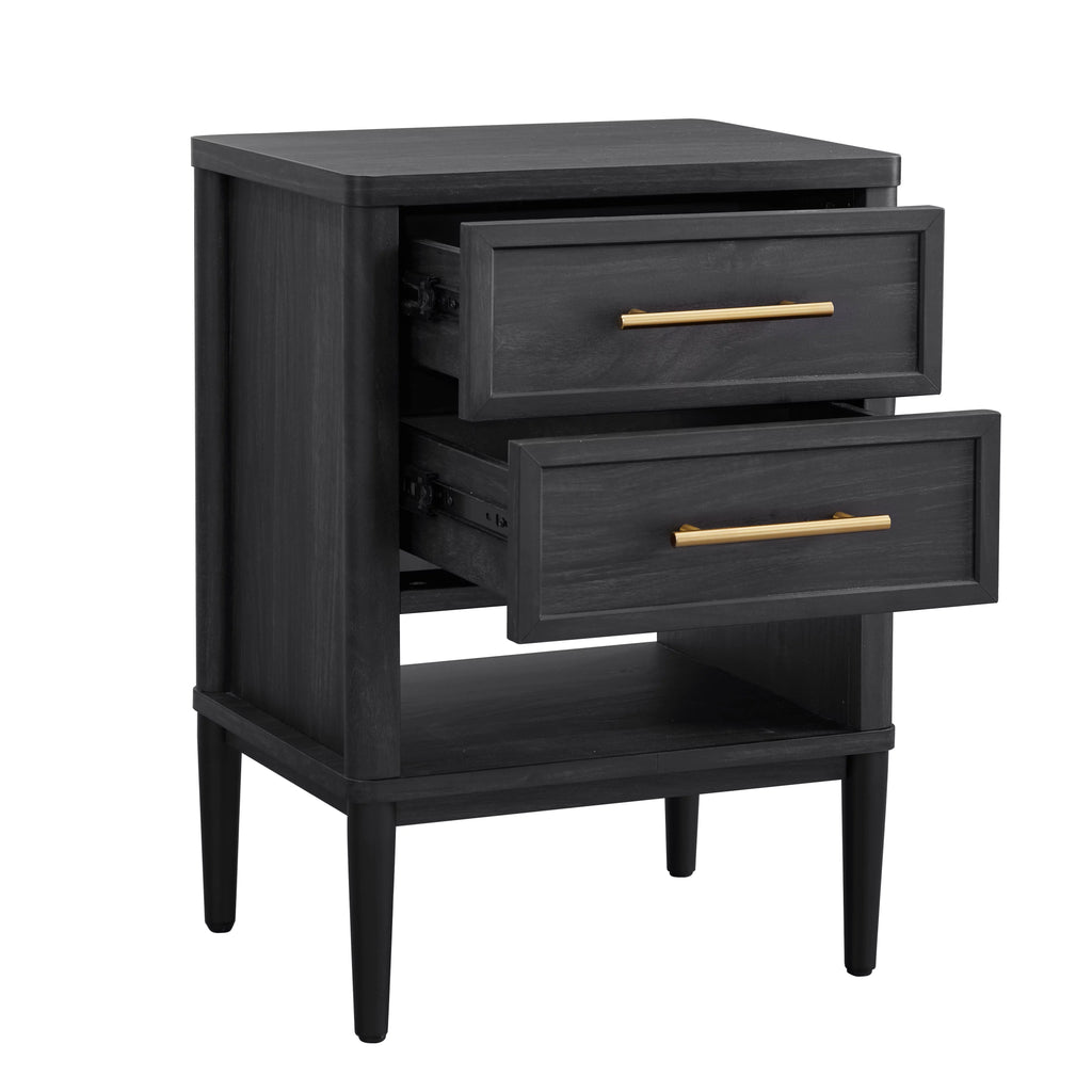 2 Drawer Charcoal Finish Nightstand K4990