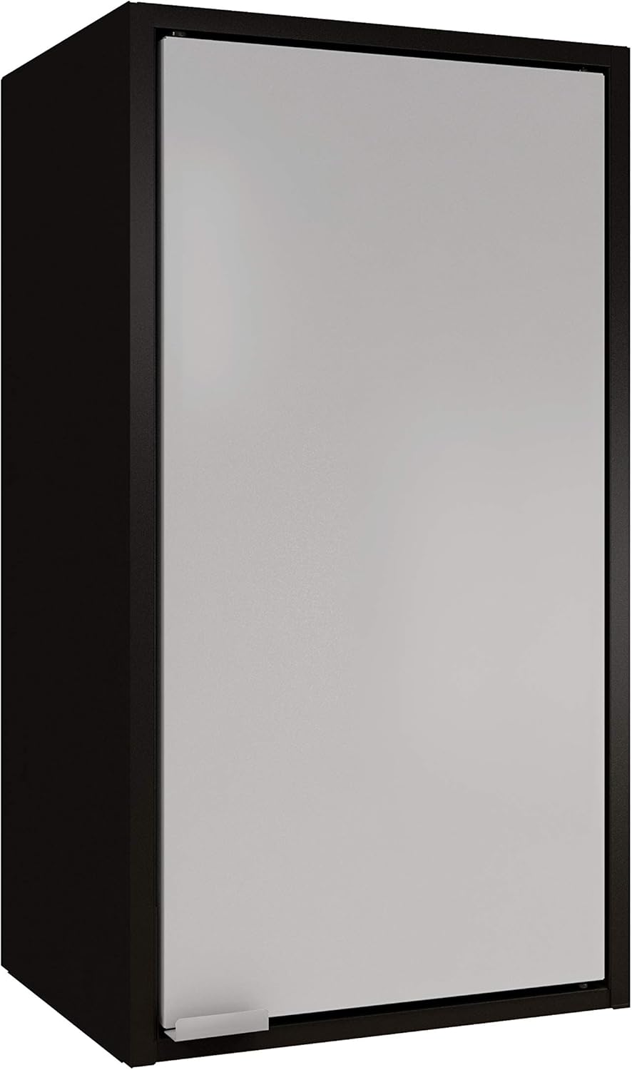 Black and Orange One Door Wall Steel Cabinet H433896