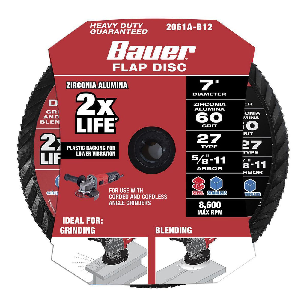 7 in. 60-Grit Type 27 Flap Disc with Zirconia Grain R370885