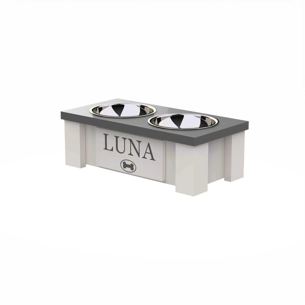 Personalized Elevated Dog Bowl Stand with Internal Storage N568