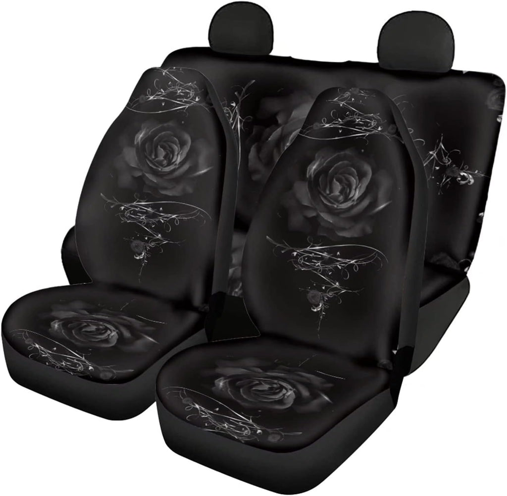 Blue Butterfly Floral Moon Pattern Car Seat Covers Pack of 2 D4496