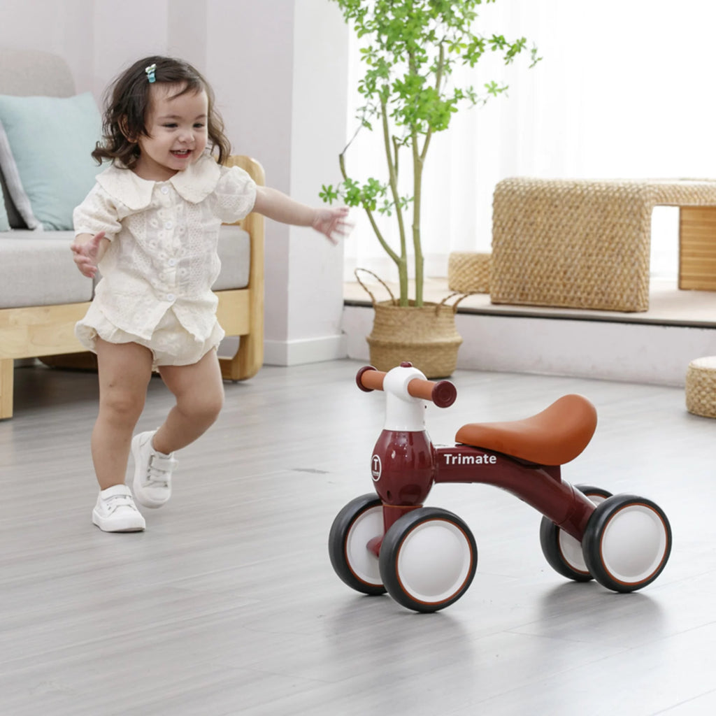 Wine Red 4 Wheels Baby Walker Balance Bike G1538