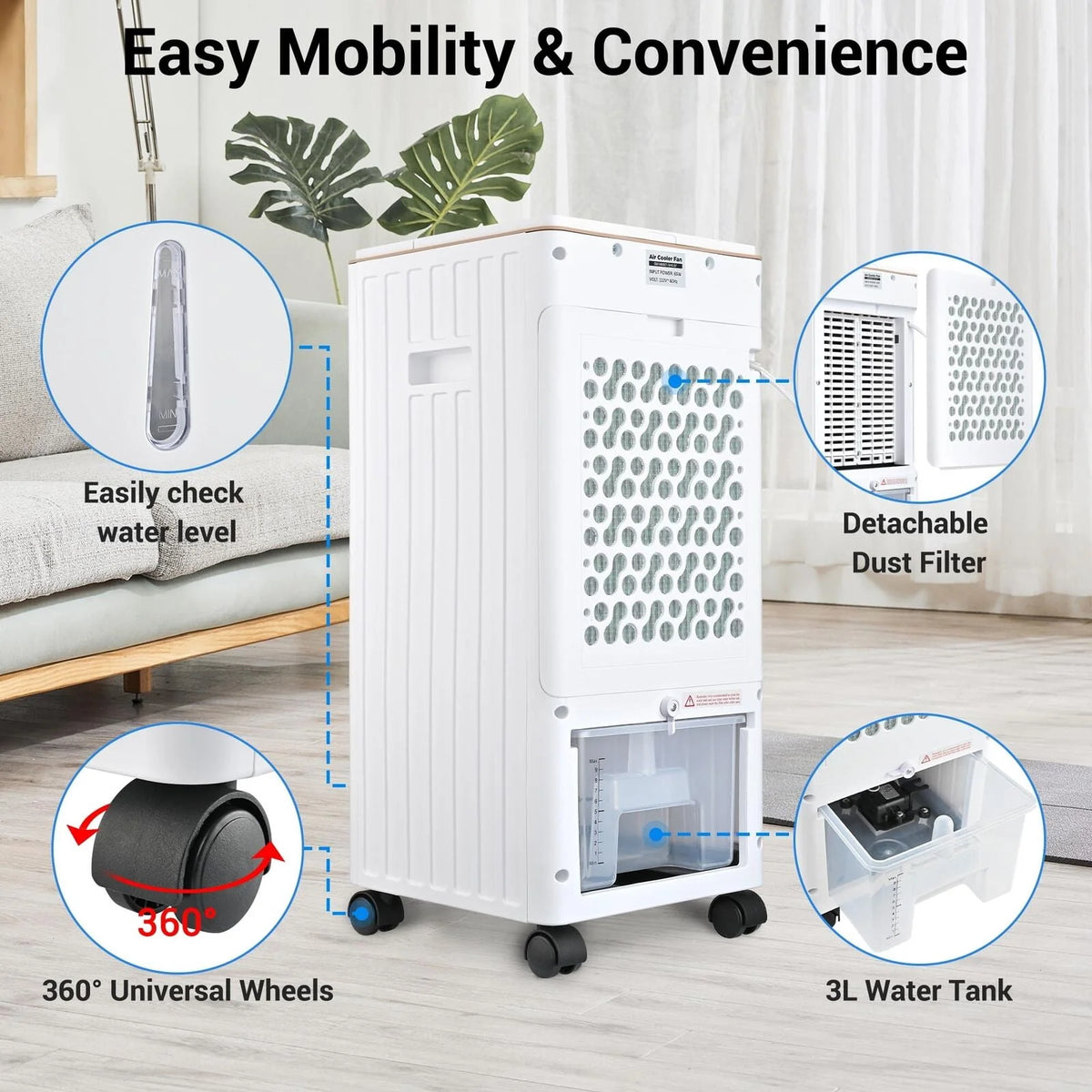 Evaporative Air Cooler Fan with Remote Control U245