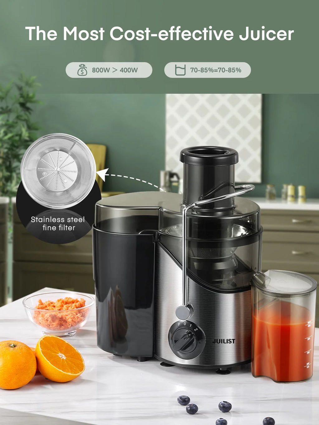Black Juicer Machine with 3 Feed Chute S9337