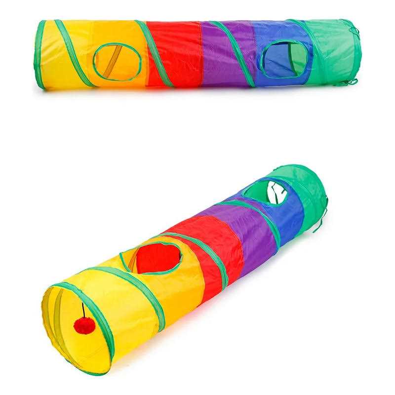 Cat Toy Tunnel and Cubes Interactive Collapsible Playground E7688