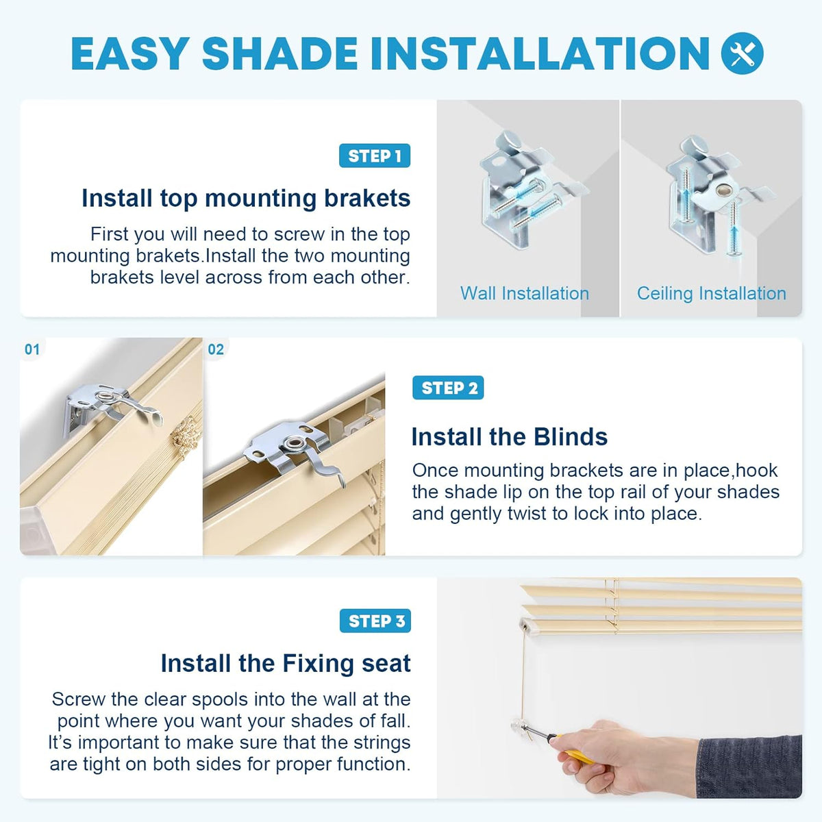 Dimmable Cordless RV Window Shade 50”W x 32”L L456887