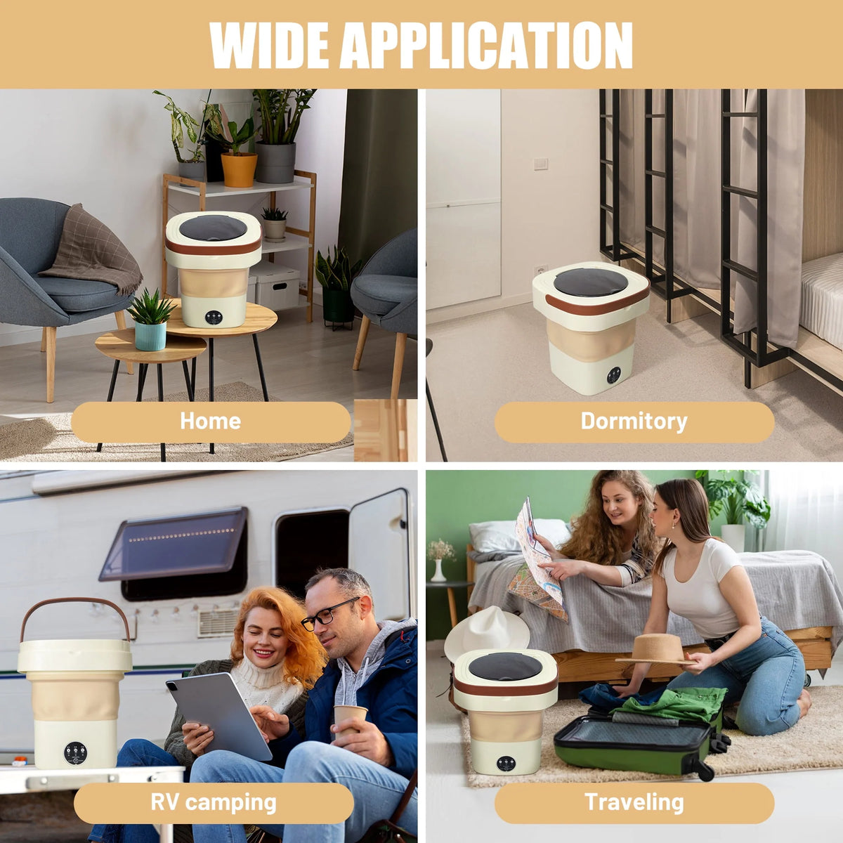 9L Portable Foldable Mini Washing Machine and Dryer Combo S195